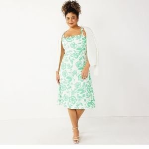 Draper James RSVP Kelly Green Spring Dress Summer Midi Dress, Size 10, NWOT